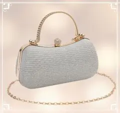 パーティバッグ　結婚式　入学式　謝恩会　ショルダー　クラッチ　シルバー