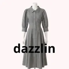 美品 ダズリン ウエストタックシャツワンピース ギンガムチェック バックリボン