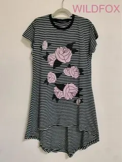 WILDFOX ローズプリント ボーダー Ｔシャツ Aライン ロングのサムネイル