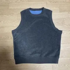 バ*子様 90s 00s オールドユニクロ　リバーシブル　フリース　ベスト　グレ