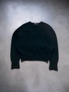 90s〜香港製　Polo by RalphLauren ラムウールVネックニット