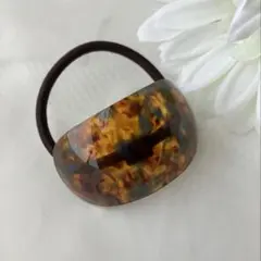 べっ甲風 ヘアゴム 小さめ 上品 高見え 仕事用 大人