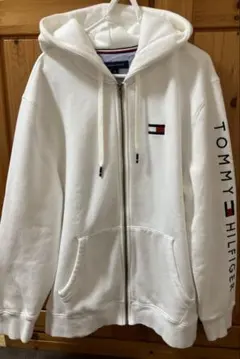 ⭐️3回着用⭐️TOMMY HILFIGER フルジッパー パーカー XL ホワイト