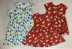 ライオン柄とサボテン柄　お揃いワンピース