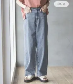 GLOBAL WORKグローバルワーク　GOODデニムバギーパンツ　ブルー　Mのサムネイル