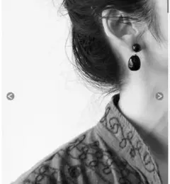 R.ARAGAN ララガン オニキス ピアス R.ALAGAN/OVAL STONE EARRING(BLACK)