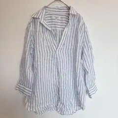 ROPE PICNIC フレンチリネン ストライプシャツ 38