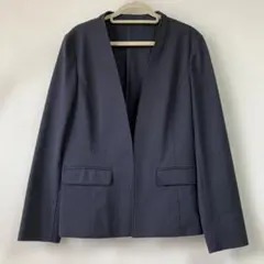 【美品】NOLLEY'S ノーカラー　ジャケット　ネイビー　サイズ38のサムネイル