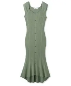 snidel ノースリーブ ニットワンピース グリーン