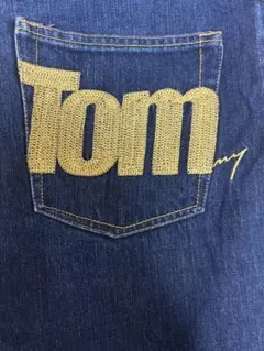 Tom刺繍ダークブルーデニムパンツ　Mサイズ