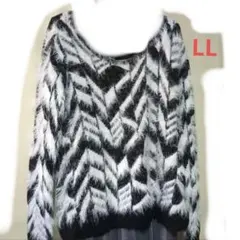 ジグザグパターン シヤーギニットセーターLL