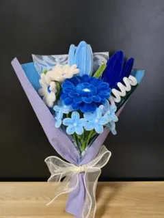 モールフラワー花束　ブルー系　枯れない花