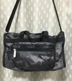 レスポートサック　ショルダーバッグ　花柄　黒