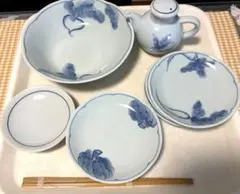 신품 미사용 和食器 皿 醤油差し たち吉 橘吉 野菜絵 香の物揃 9点セット