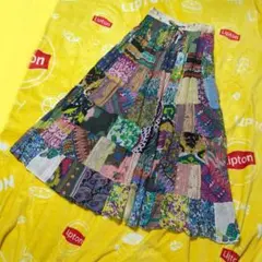 チチカカ　h.b エイチビー　美品　パッチワークロングスカート　エスニックのサムネイル