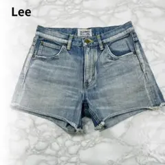 Lee リー ミニ パンツ ジーンズ ブルー 無地 日本製 綿 100 ロゴ付き