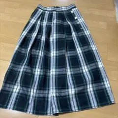 グリーン系チェック柄プリーツスカート Mサイズのサムネイル