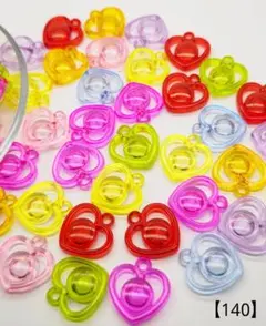 【140】ハートアクリルパーツ 23㎜ 40個 350円