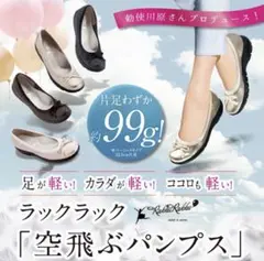 RakkuRakku ラックラック 空飛ぶパンプス 23.0 黒