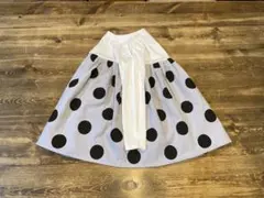 110㎝　ホワイトT×ドットスカート切替ワンピース