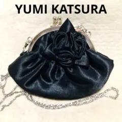 【未使用】桂由美　2way 花　薔薇　サテンパーティバッグ