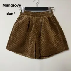 Mangrove キルティング ベロア ショートパンツ ウエストゴム 茶色 F