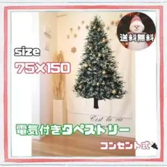 大人気！ クリスマスツリー タペストリー 電気付き ライト付き コンセント式☆