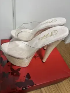 Pleaser グリッター クリアハイヒール 厚底のサムネイル
