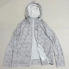 【ランニングウェア】パーカー 総柄 フルジッパーウィンドブレーカー L