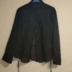 GU ブラック 長袖シアーシャツ Mサイズ 透け感