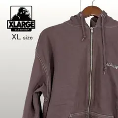 XLARGE ジップアップパーカー ブラウン XL
