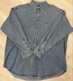 ラルフローレン　デニムシャツ　XL ポニー刺繍　オーバーサイズ