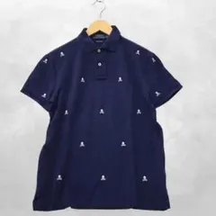 ポロ ラルフローレン スカル刺繍 半袖 ハーフボタン ポロシャツ S