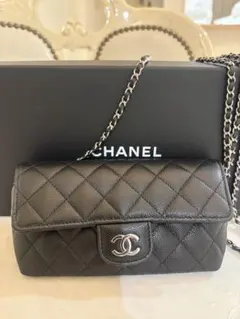 CHANEL シャネル　アイウェアケース　チェーンショルダー　キャビアスキンのサムネイル