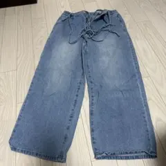 サロペットデニムパンツ Lサイズ ライトブルー