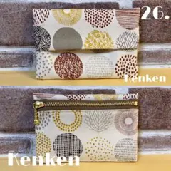 26.北欧風のブラウンミニポーチ付きポケットティッシュケース☆