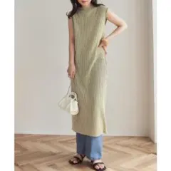 titivate リブ ライン ロングワンピース