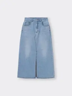 デニムフロントスリットロングスカート