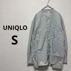UNIQLO ユニクロ 長袖 シャツ バンドカラーシャツ グレー メンズ S
