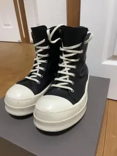 厚底ハイカットスニーカー 黒/白