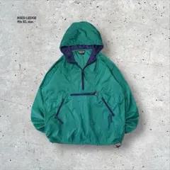 90s古着ナイロンアノラックパーカー グリーン XL ドローコード