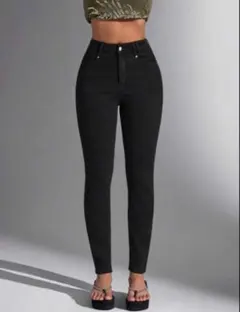 SHEIN ブラック スキニーデニム ハイウエスト Mサイズ