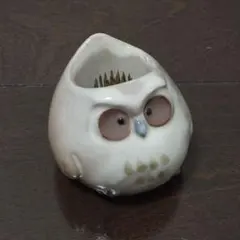 フクロウ型陶器花器