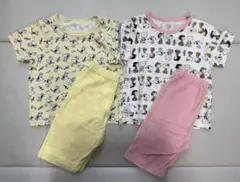 UNIQLO スヌーピー パジャマ 半袖 2着セット ピンク 黄色 100