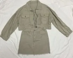 デニムジャケット スカート セットアップ