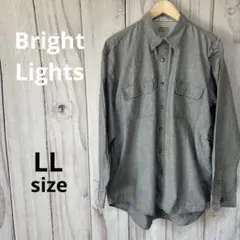 Bright Lights«LL»長袖　シャツ　無地ブルー