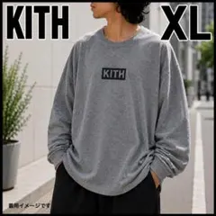 85 希少XL KITH ボックスロゴ ロンT グレー 長袖Tシャツのサムネイル
