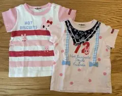 ミキハウス　ホットビスケッツ　半袖Tシャツ　80 セット　記名あり