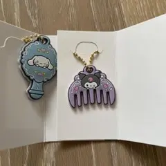 ぷちコーム　ぷちミラー　シナモロール　クロミラバーキーホルダー