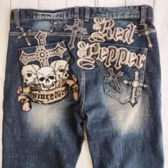 RED PEPPER スカルクロス セミストレート ジーンズ RJ2051